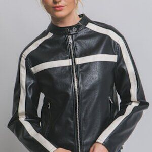 Leather Moto Crop Jacket